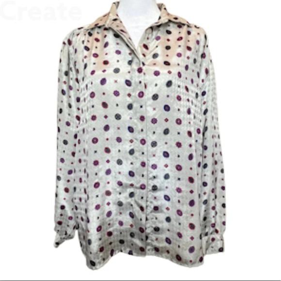 Alfred Dunner vintage button up blouse, sz 14 - Picture 1 of 8